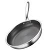 26/28/30cm Stainless Steel Frying Pan Durable Multi-functional Honeycomb Stir-Fry Pan Thickened Base Non-coated Surface