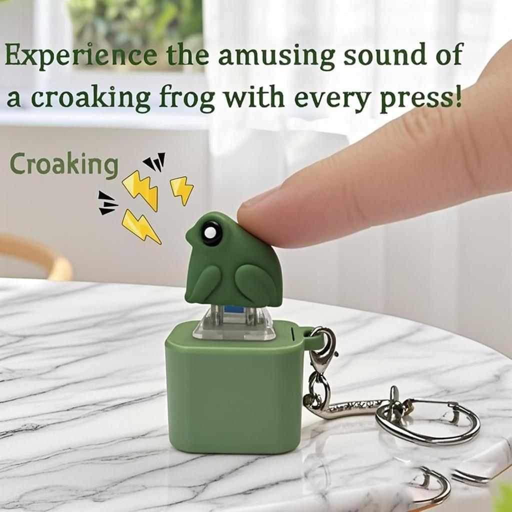 Frosch Quakendes Fidget Spielzeug, Lustiges Stressabbau Spielzeug mit LED Lichtern, Niedlicher Frosch Quakender Schlüsselanhänger, Tastatur Clicker für Erwachsene, Ideal für ADHS und Autismus