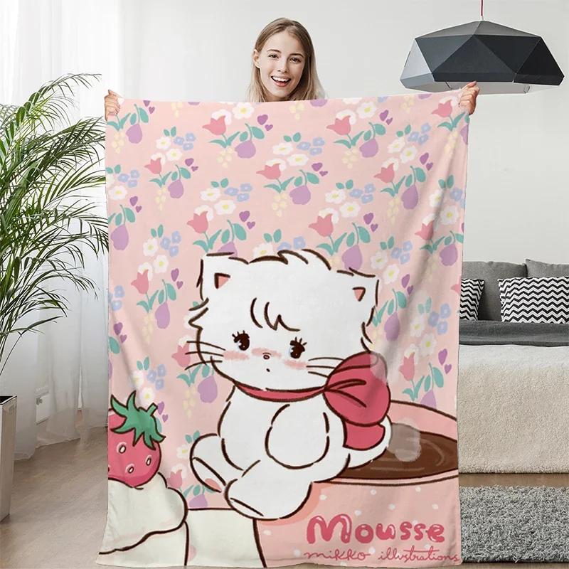 Fleece Blanket Sofa M-Mikkos Cute Warm Knee Bed Camping Custom Nap Fluffy Soft Blankets for Winter King Size Microfiber Bedding
