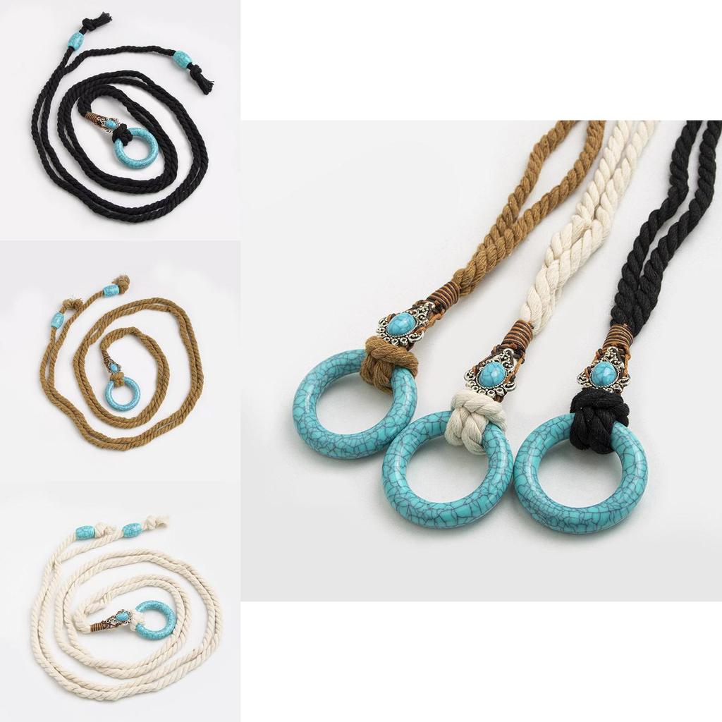 Bohemian Style Waist Rope With Tie Knot Closure For Casual Summer Outfits