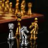 Gold Silver Luxury Zinc Alloy Chess Figures 30*30*2.8Cm Wooden Chess Set Folding Retro Home Chess Decoration Set Chessboard Game