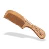 Camphor Wood Large Comb - Scalp Massaging, Carved Handle, Fine Tooth Hairdressing Tool