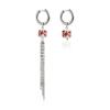 Asymmetrical Fringed Earrings Colorful Printed Tassel Ear Buckle Stylish Statement Jewelry for Women Vacation Beach Outings