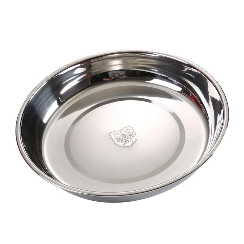 RuHan 304 Stainless Steel Flat Dinner Plate Set
