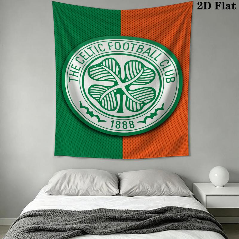 Celtic Football Club Wall Tapestry Aesthetic Wall Hanging Printed Fabric Blanket Decorative Tapestries for Bedroom Living Room Home Decor