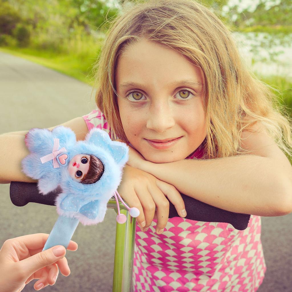 Soft Plush Doll Keychain with Silicone Face Cute Character Design Adjustable Strap for Bag Phone Accessories Pendant Decoration
