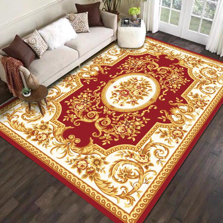 European Style Living Room Carpet Dirt Resistant and Easy To Maintain European Style Retro Carpet Household Bedroom Bedside Carpet