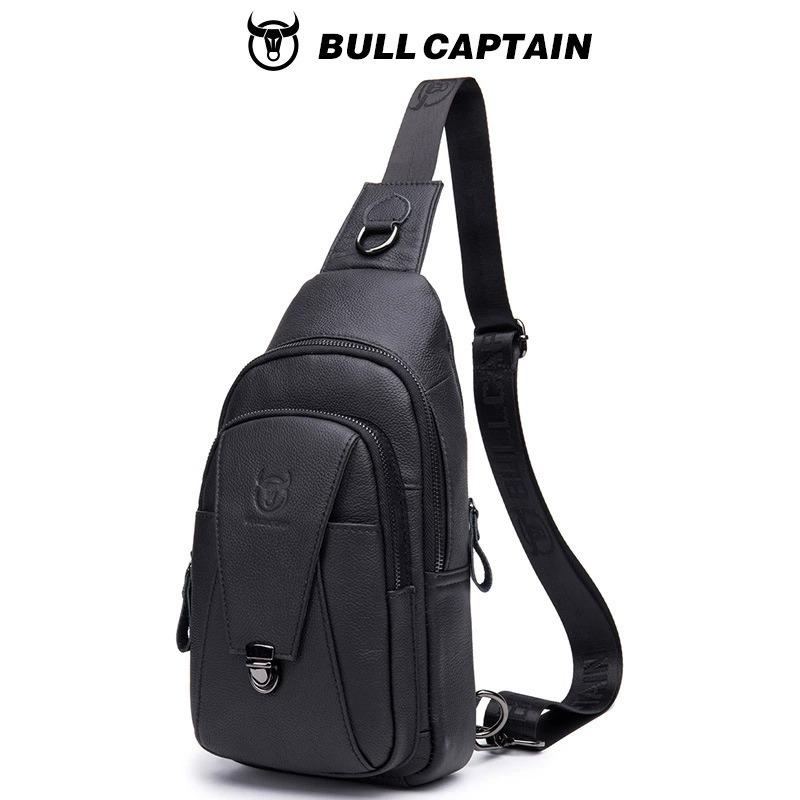 BULLCAPTAIN Vielseitige Herren Brusttasche aus echtem Leder - Modischer Crossbody Sling für Sport & Freizeit