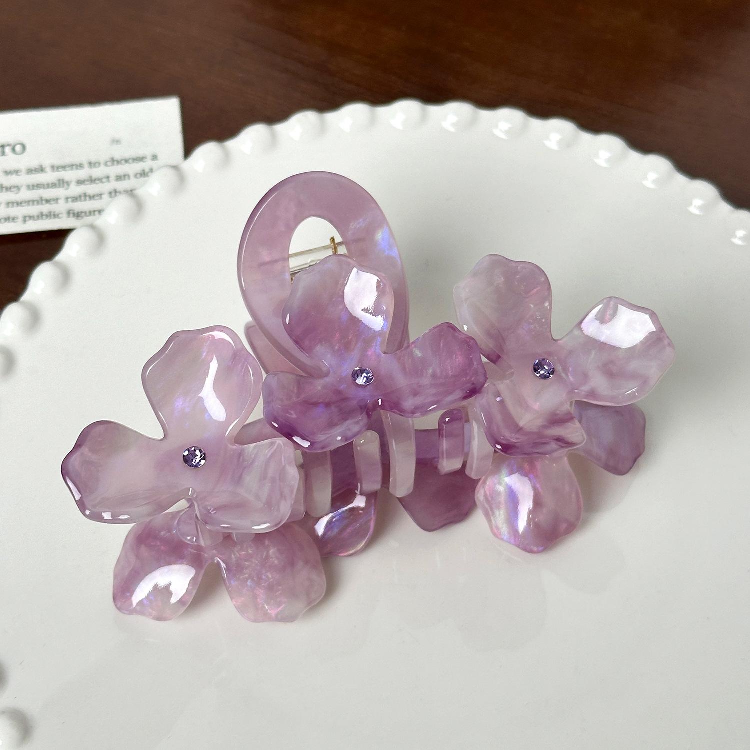 

Dorrie Acetate Gorgeous Large Hair Claw Clip With Elegant Rhinestone Accents For Women Purple