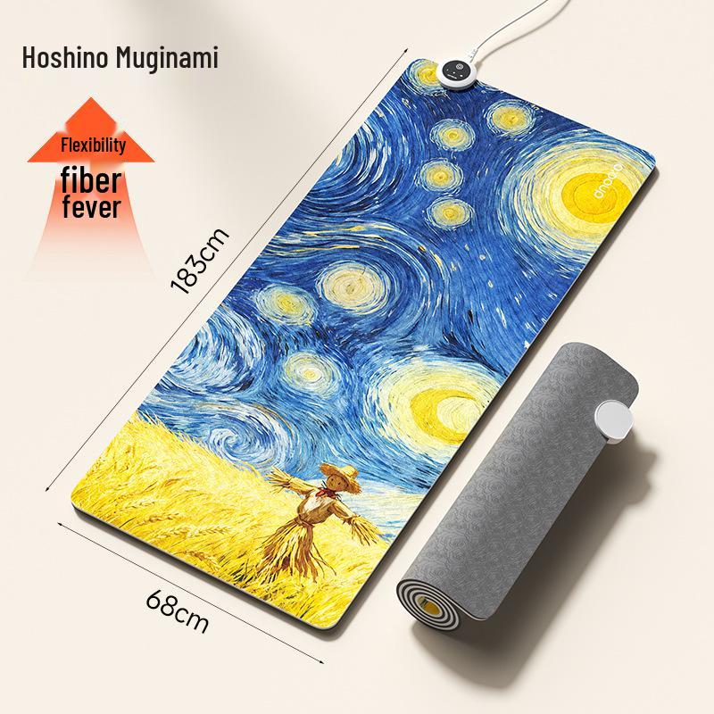 Electric Heated Non-Slip Yoga Mat - Quick Heat, Extra Wide & Long for Indoor Home Fitness