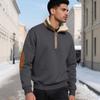 New sweater retro stand-up collar semi-open placket men's long-sleeved casual sports sweater