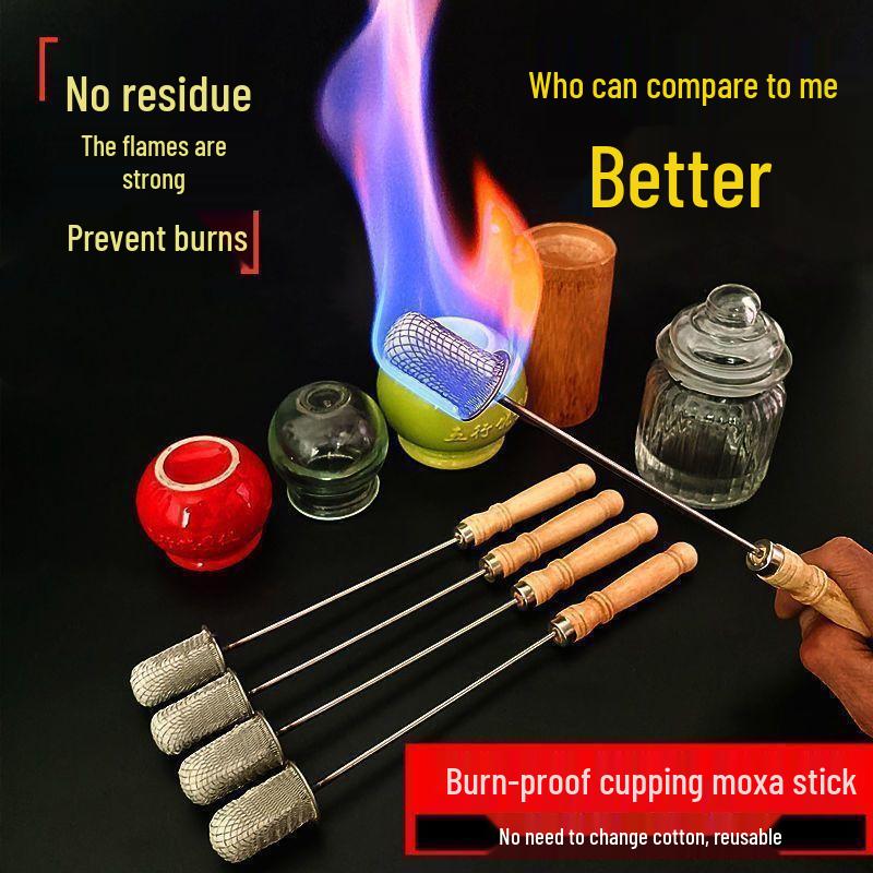 Cupping Fire Torch: Burn-Proof, Anti-Scald Alcohol Lighter with Cotton Swab Bottle