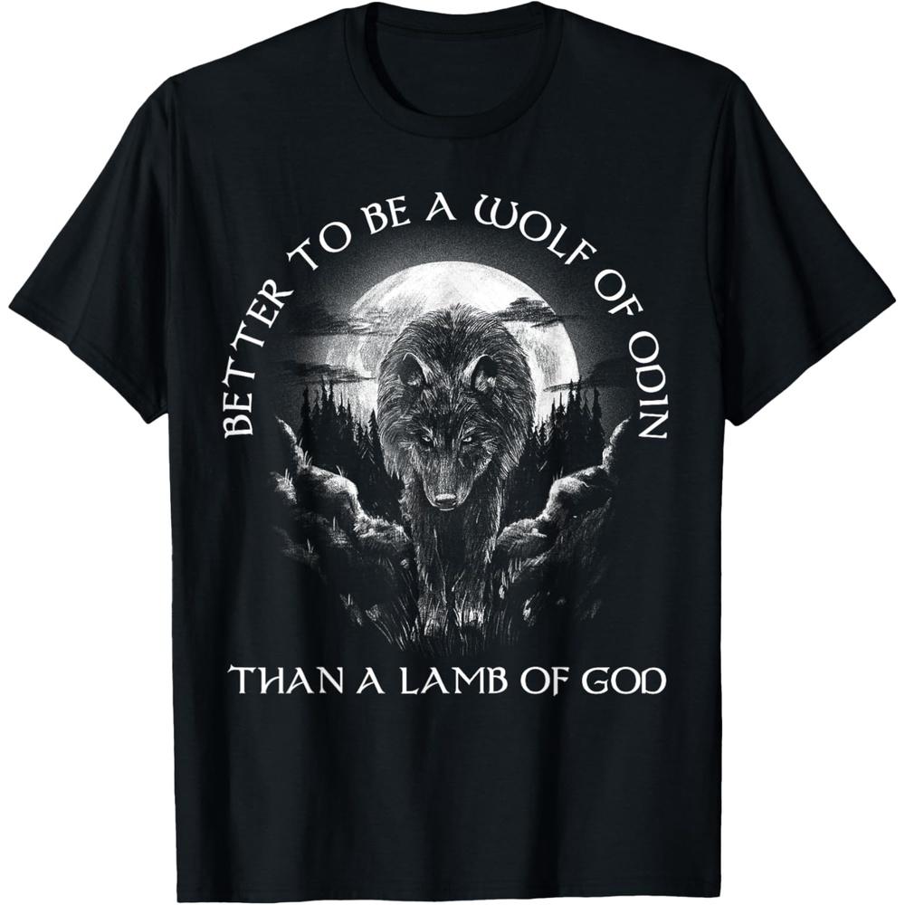 Better to be a wolf of odin than a Lamb of god T-Shirt 4XL чёрный