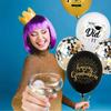 Black Gold Graduation Decorations Cap Printing Latex Balloon Confetti Balloon  School Celebration
