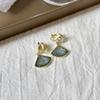 Camellia Temperament No Ear Pierced Ear Clips Pearl Flower Checkerboard Diamond Triangular Ear Clips Niche Earrings Women