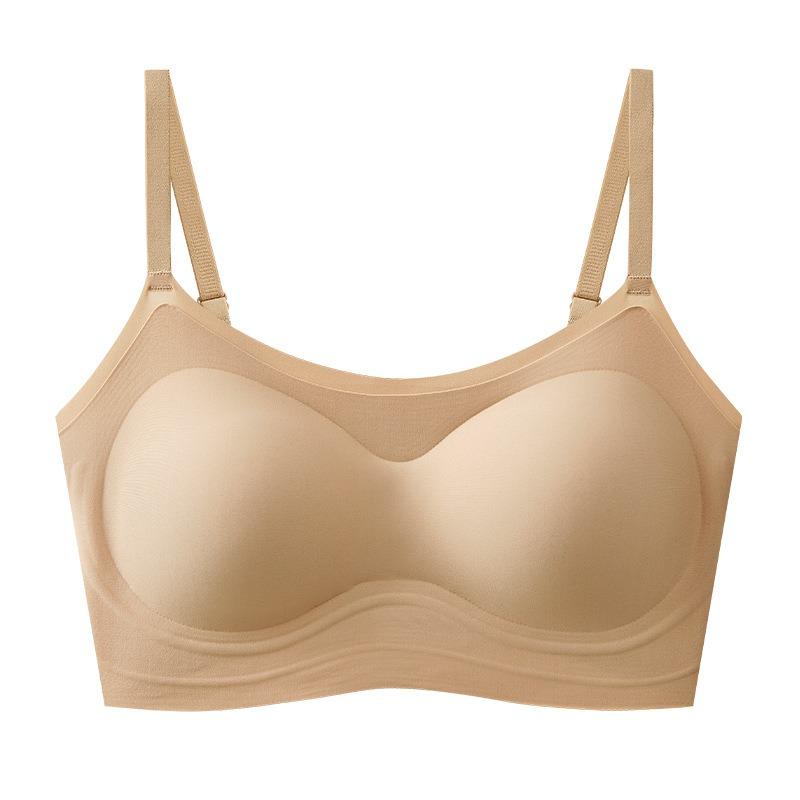 Women Seamless Invisible Lightweight Comfortable Gathering Push Up Wireless Vest Bra
