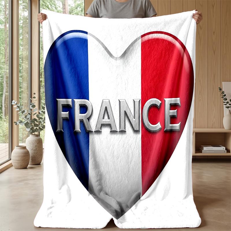 Frankreich Nationalmannschaft Thema Decke Weiche Flanelldecke Plüsch Überwurfdecke Gemütliche Sofa Bettdecke für Heimdekoration