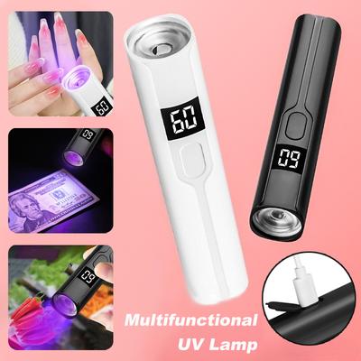 Digital Display New Uv 365 Purple Light Banknote Detection Fluorescent Vegetable Detection Aflatoxin Flashlight Nail Lamp