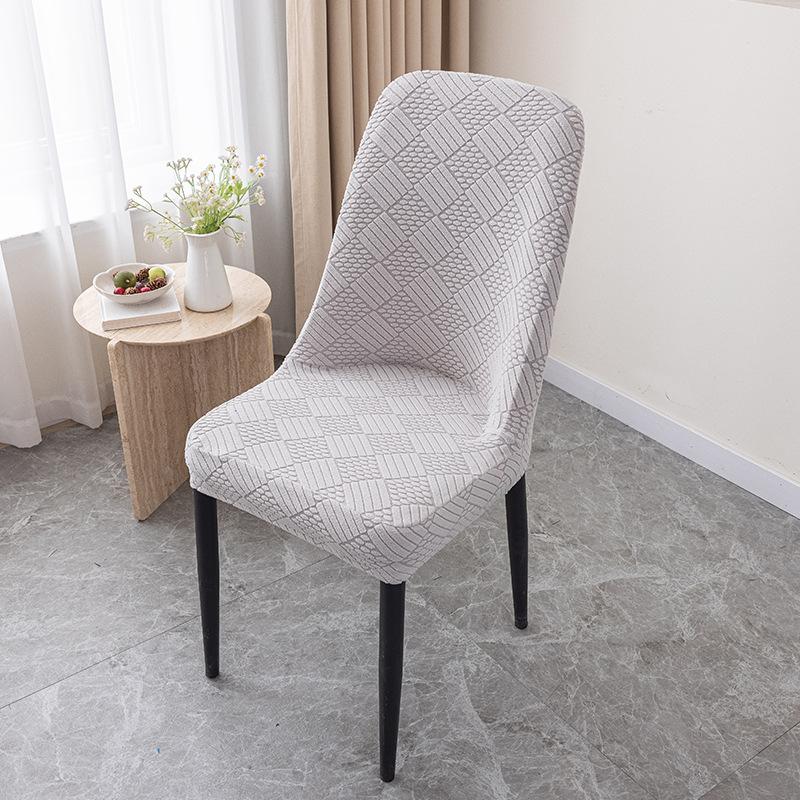 Jacquard Curved Chair Cover Modern Simple Elastic Half Package Dining Table Integrated Universal Dust-proof Stool Cover