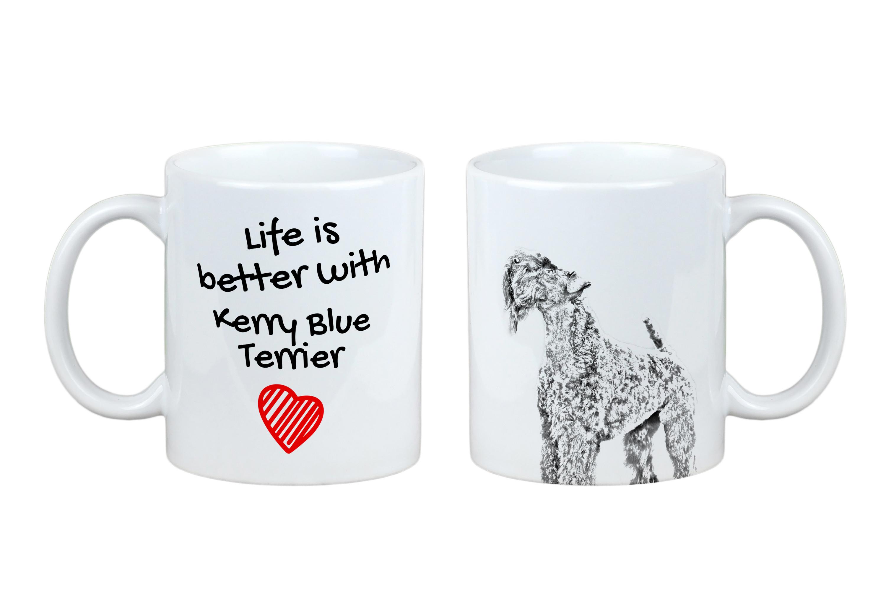 

Kerry Blue Terrier, Irish Blue Terrier - cup with a dog, cup with a photo, personalized gift from the Art-Dog brand білий