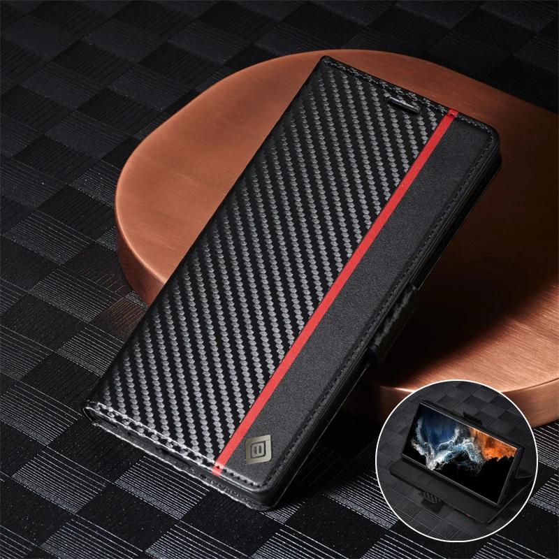 Note20 Ultra Carbon Fiber Magnetic Case for Samsung Galaxy Note 20 Ultra Etui Samsung Note 20Ultra Soft Leather Flip Phone Funda