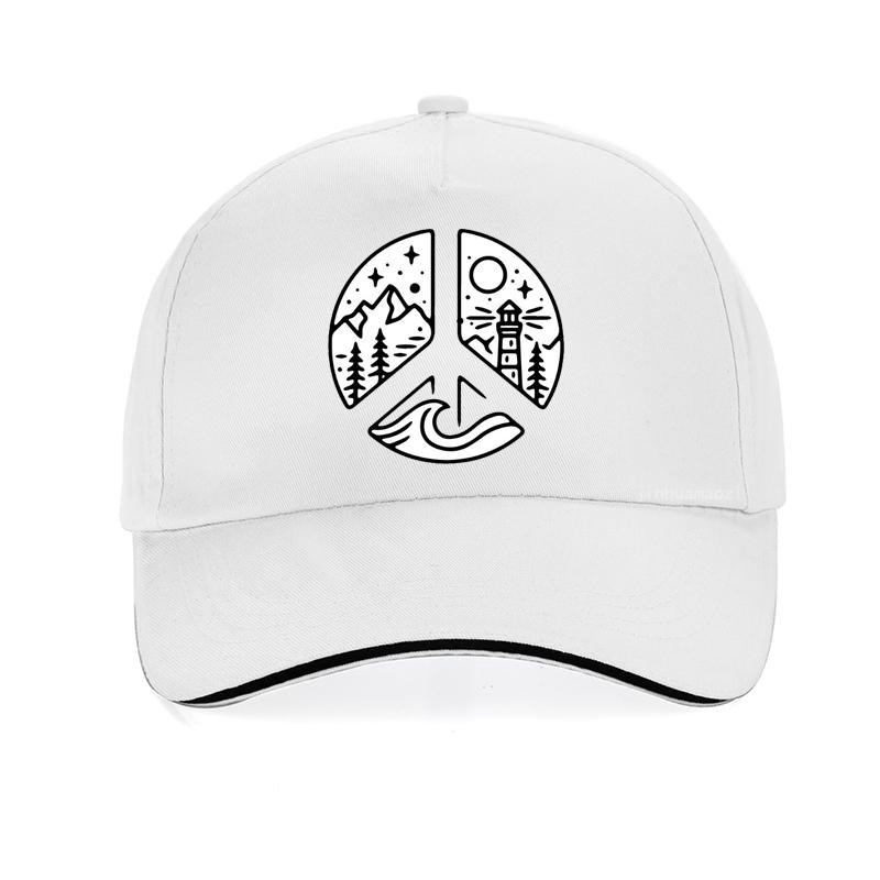 Creativity Design Camping Adventure World Peace Printing Hip-hop hat World Peace Sign baseball cap pop Unisex Women Bonnet