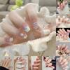 With Glue French False Nails Gradients Nail Tips Fashion Fake Nails  for Women and Girls