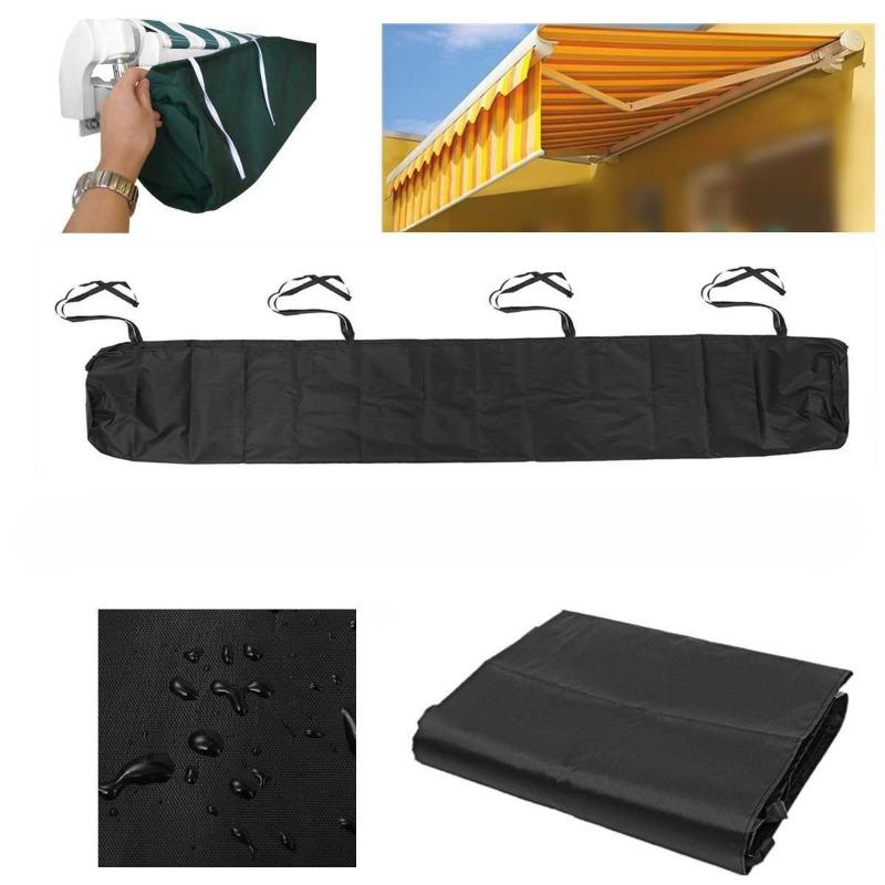 Tendalino retrattile per patio da 3m, Tessuto Oxford, Impermeabile, Protezione solare, Design antipolvere