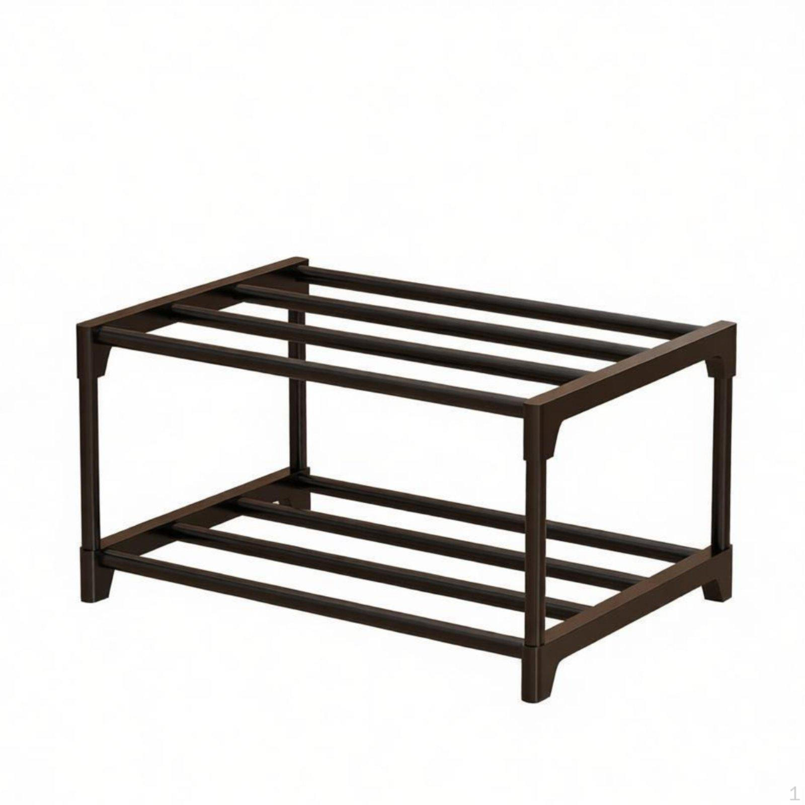Pod postelový stojan na boty Úspora místa Držák do koleje Jednoduchá montáž Úložný vozík pro 2-layer 46CM black