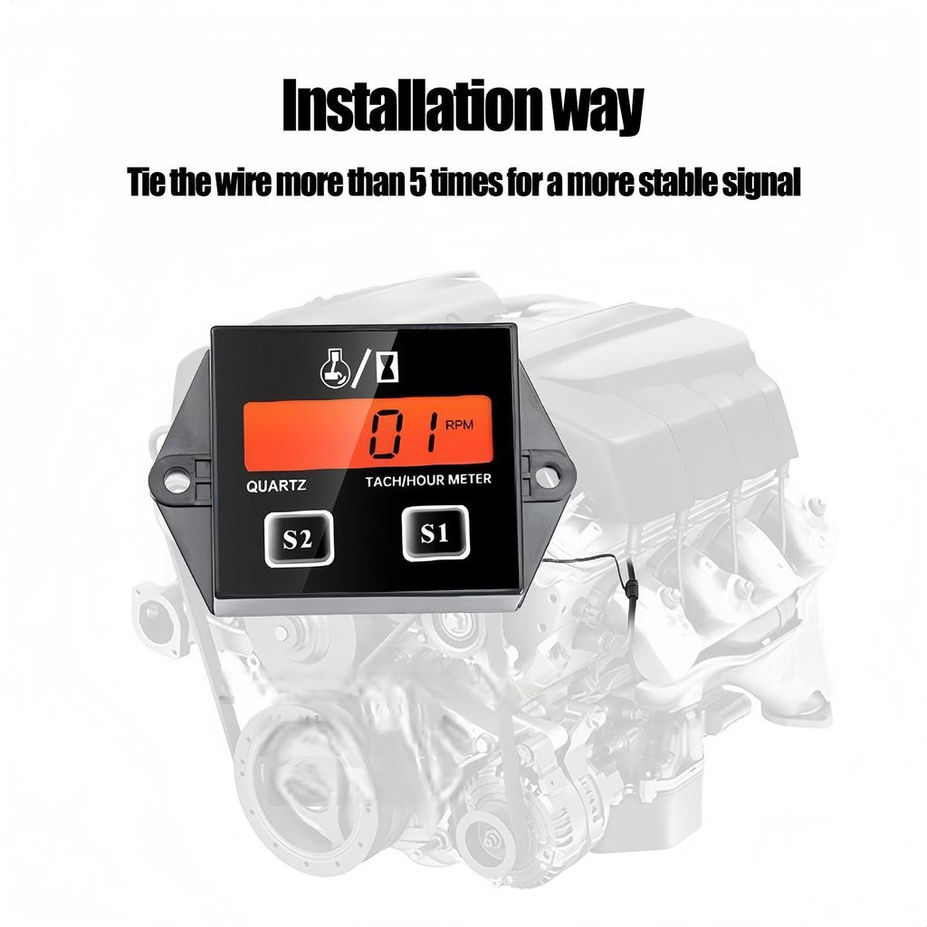 Small Engine Tachometer Precise Meter Support Tool Engine RPM Meter for Friends Men Outdoor Repair Maintenance Equipment