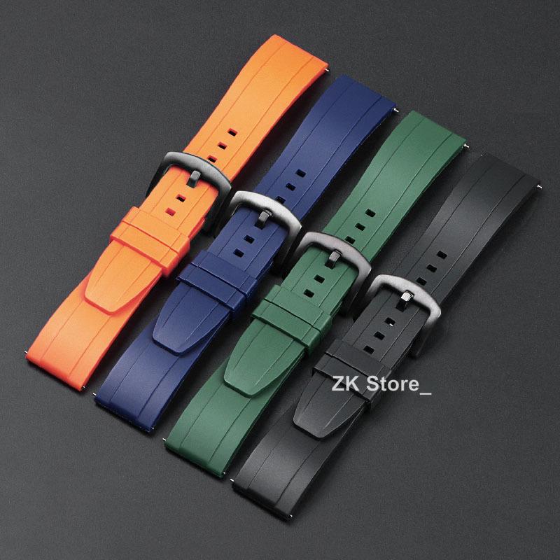 Premium Paski do zegarków z silikonu TPU Paski do zegarków z szybkim uwalnianiem 18/20/22/24mm do Pasków Rolex dla Mężczyzn Tropiczny Gumowy Sportowy Bransoleta