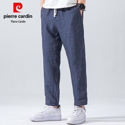 Pierre Cardin Men's 100% Linen Cropped Casual Pants