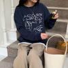 Women's Crew Neck Sweatshirt Cute Puppy Cartoon Print Oversize Loose Casual Fall Long Sleeve Pullover