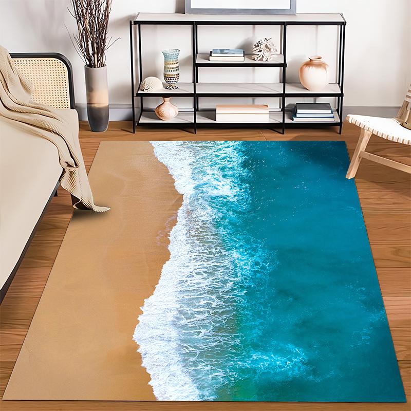 Beautiful Ocean and Sand Carpet Suitable for use as an anti-slip game mat for living room and bedroom sofas