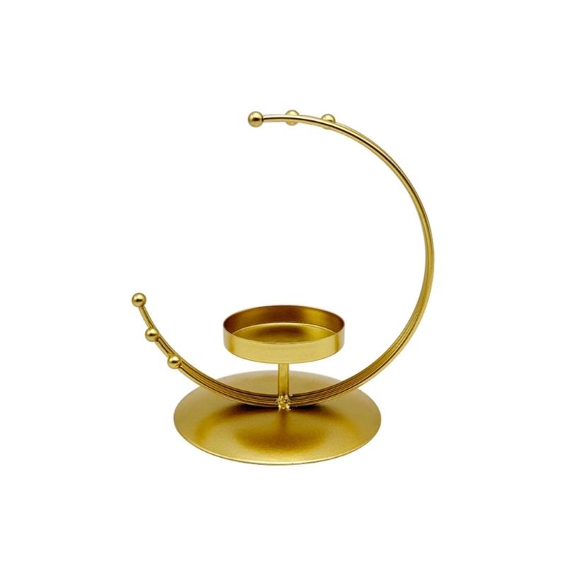 Hanging Metal Tealight Candle Holder for Eid Mubaraks Moon Shape Candle Stand Iron Lanterns for Home and Event Decors