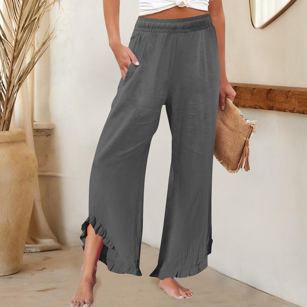 Women's Pants  With Pockets Business Work Casual Trousers Lightweight Caual Loose Trousers