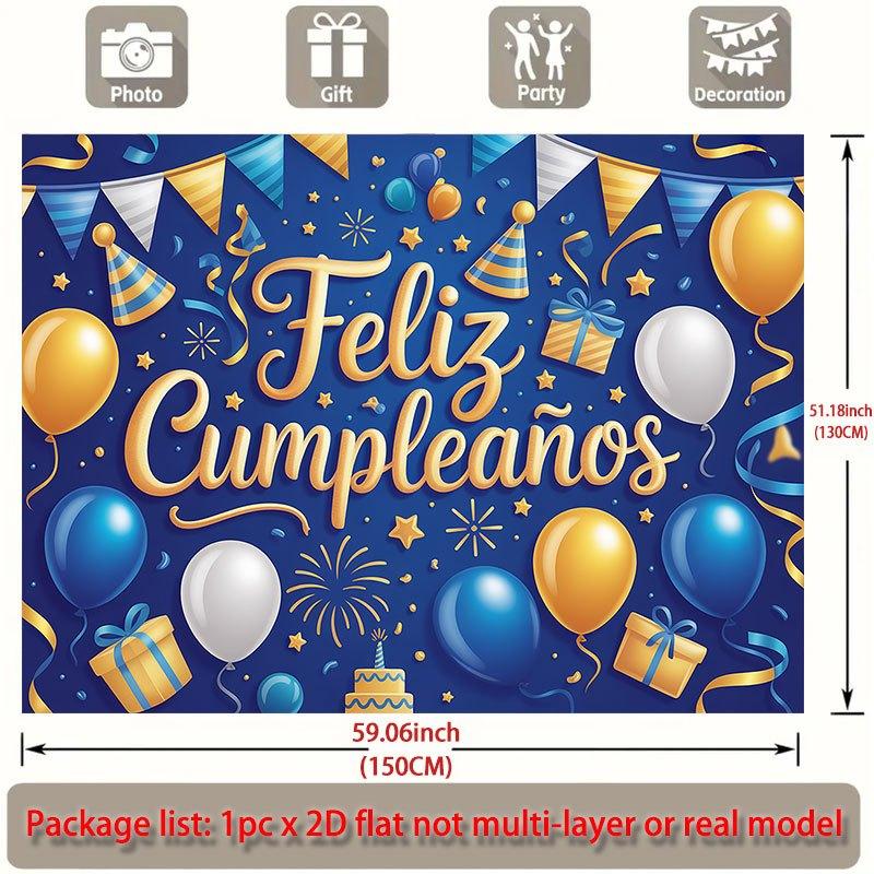 Party Backdrop Flat Feliz Cumpleaos Events Wedding Coming Ceremony Four Season Photo Booth Background Front Door Decor
