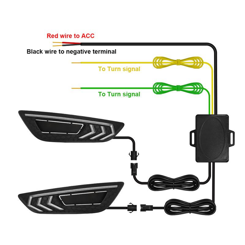 For Ford Focus DRL Led Fog Lamps Chrome Trim 2015 2016 2017 2018 Daytime Running Lights Dynamic Turn Signal White Yellow Blue