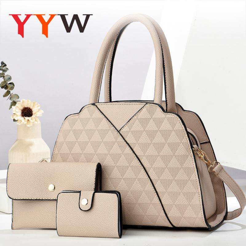 Purses and Handbags For Women Satchel Tote Bags Top-Handle PU Leather Female Shoulder Bags with Matching Clutch and Wallet