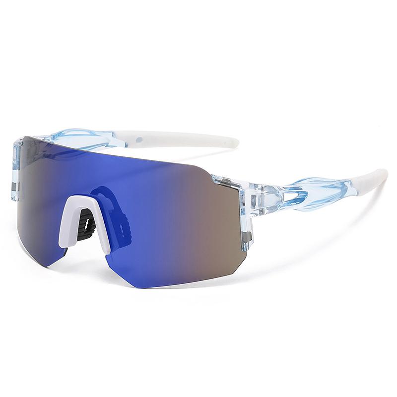 Unisex Radsportbrille, UV400 Polarisierte Sportbrille, Winddichte Einteilige Verspiegelte Brille für Radfahren, Laufen und Outdoor
