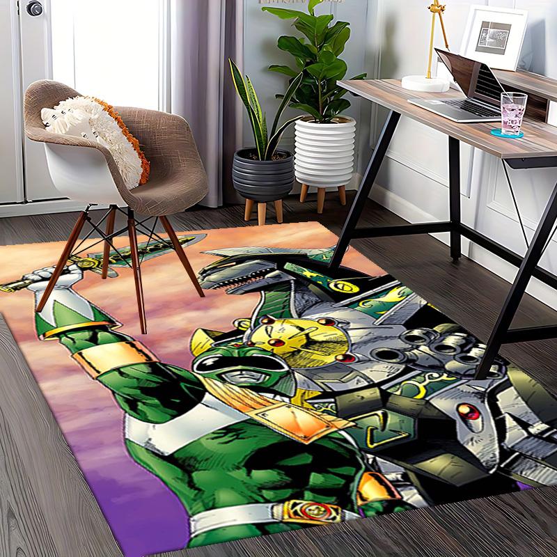 1pc Power Rangers Green Ranger Anime Cartoon Design Office Chair Mat Non-Slip Carpet Suitable for Home Decor Living Room Bedroom Game Room Gift All Se