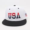 USA Flag Embroidered Flat Brim Snapback Hat, Adjustable American Patriotic Baseball Cap for Men Women