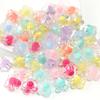 50pcs Flower Acrylic Beads Matte Transparent Mix Color Plum Blossom Charm Bead for DIY Bracelet Phone Chain Jewelry Accessories