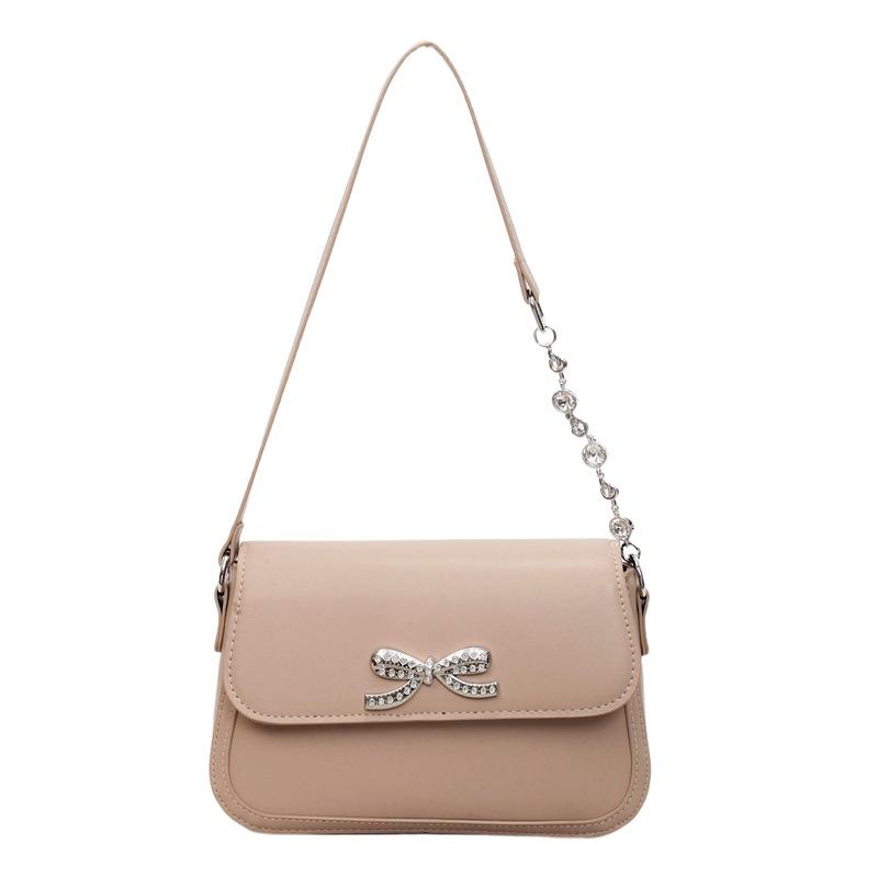 Trend Early Spring Fashion Solid Color Design Foreign Korean Version Bow Casual New Crossbody Portable Small Square Bag