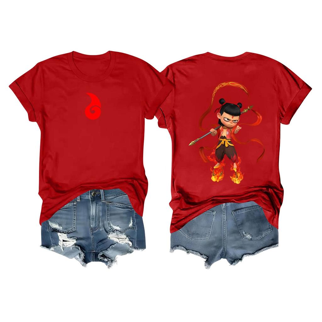 Women's Casual Daily Round Neck Printed Short Sleeved T-shirt Letter Top