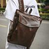 Retro High-end Backpack, Large Capacity College Student Backpack, Versatile Commuting Computer Bag, Solid Color Casual Backpack for Men