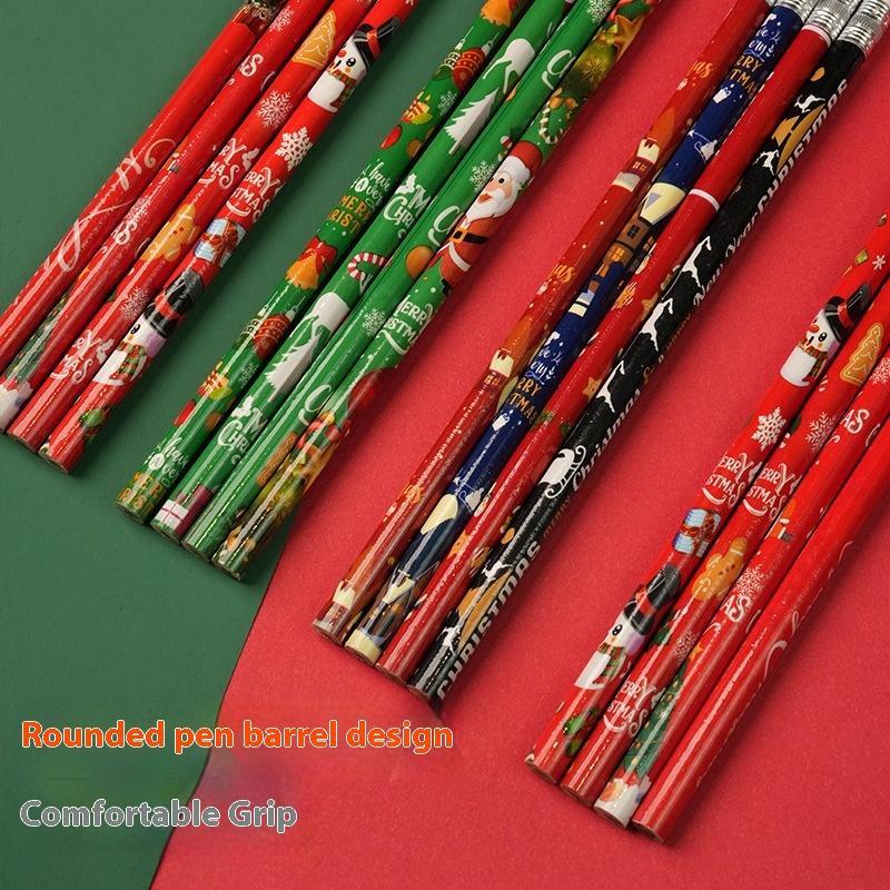 12/24/36 Pcs Halloween Christmas Theme Wooden Pencil Student School Stationery Halloween Party Gifts Supplies For Children