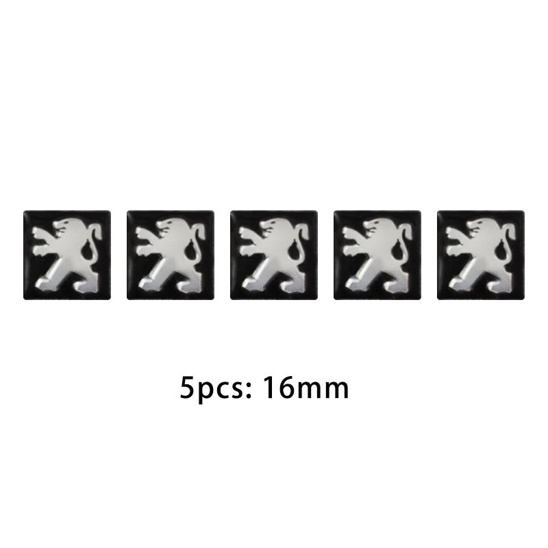 5/10Pcs 16mm Car Control Key Emblem Stickers Accessories Fit For Peugeot 207 3008 206 208 308 307 407 508 2008 5008 107 106