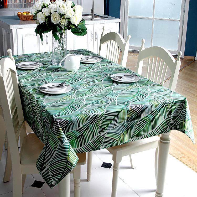 Cotton Thickened Canvas Leaves Tropical Rainforest Plantain Leaves Bamboo Leaves Coffee Table Tablecloth Dining Table Cloth