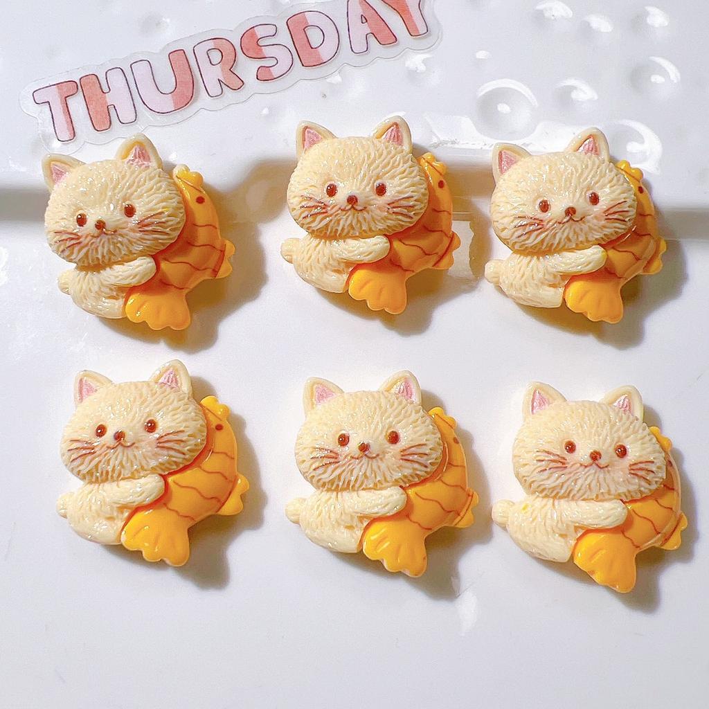 10Pcs Resin Cartoon 3D Cute Cat Series Flat Back Scrapbooking DIY Jewelry Craft Decoration Accessories
